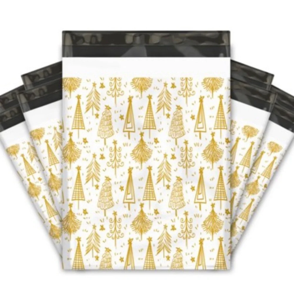100 10x13 Golden Trees Poly Mailers